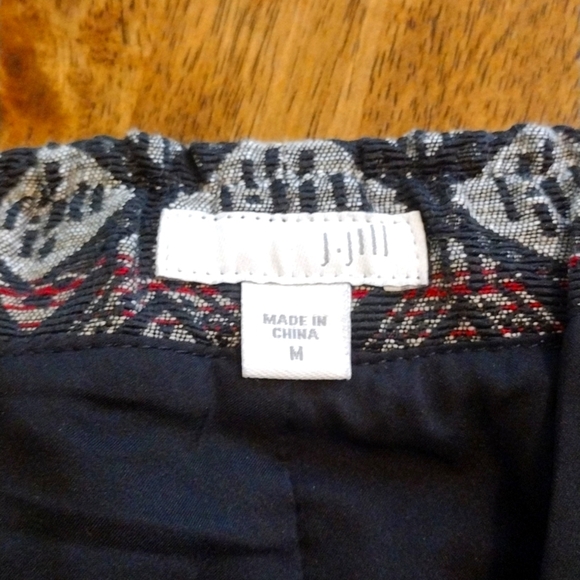 J Jill Cotton Blend Abstract print Midi Skirt M - Picture 5 of 6